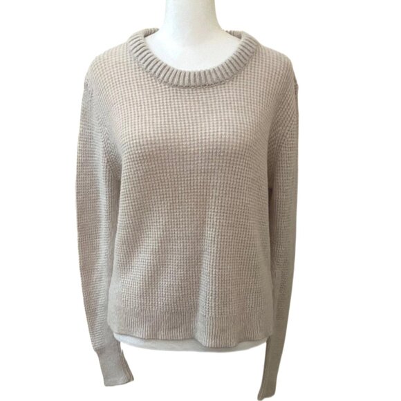 Converse One Star Beige Long Sleeve Round Neck Pullover Sweater Size Large - Picture 1 of 7